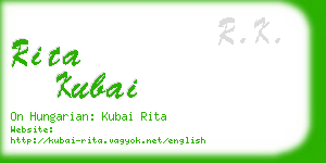 rita kubai business card